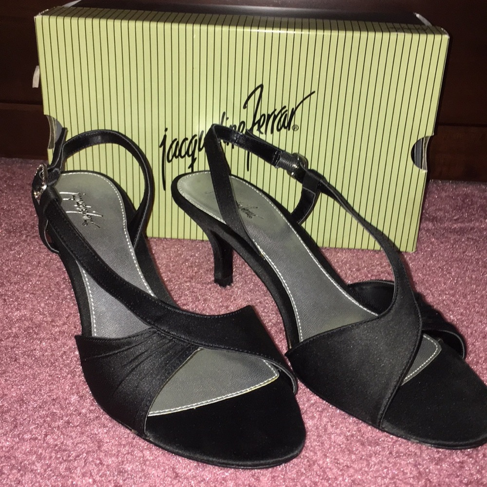 Black sling back heels